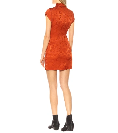 Shop Alexa Chung Mandarin Maui Silk-blend Minidress In Orange
