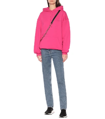 Shop Balenciaga Cotton-jersey Hoodie In Pink