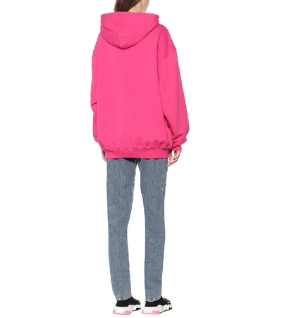 Shop Balenciaga Cotton-jersey Hoodie In Pink