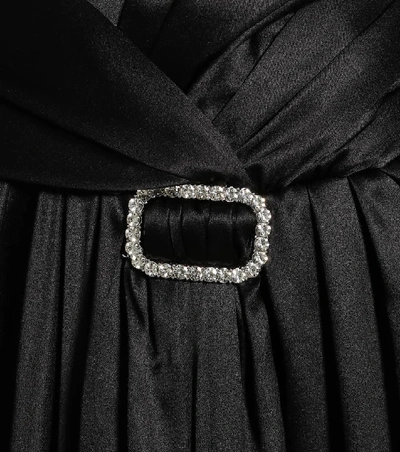 Shop Alexandre Vauthier Stretch Silk-satin Gown In Black