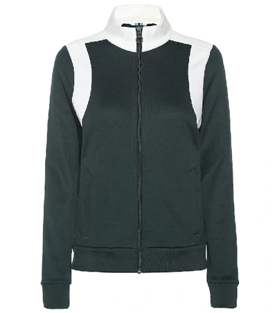 Shop Tory Sport Cotton-blend Jersey Track Jacket In Green