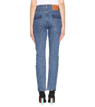 Shop Vetements X Levi's® High-waisted Reworked Denim Jeans In Blue