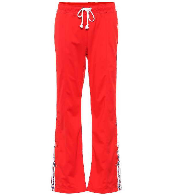 champion track pants red