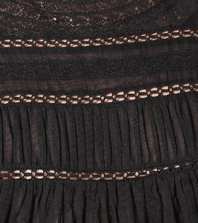 Shop Isabel Marant Étoile Viviana Ruffled Cotton Blouse In Black