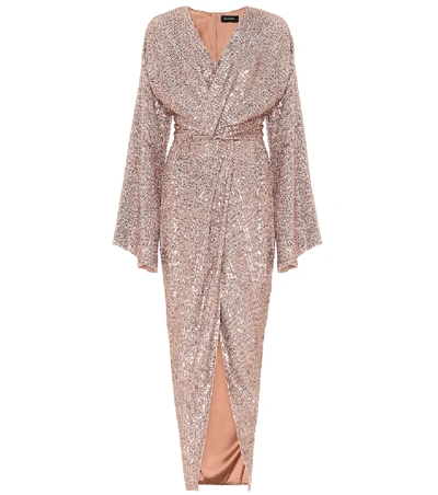 Shop Rasario Sequined Gown In Brown