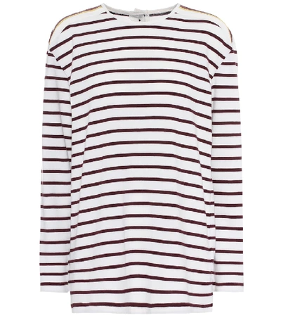 Shop Victoria Victoria Beckham Striped Cotton T-shirt In Multicoloured