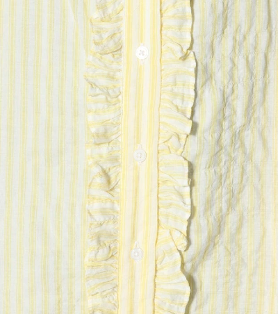 Shop Lisa Marie Fernandez Striped Cotton Dress In Yellow
