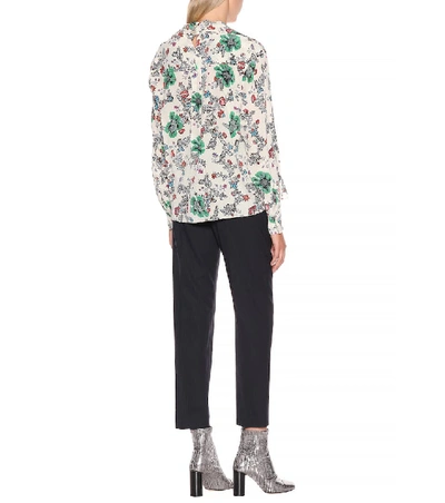 Shop Isabel Marant Clare Stretch Silk Blouse In Multicoloured