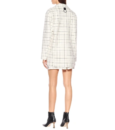 Shop Tibi Windowpane Workmen Checked Coat In White