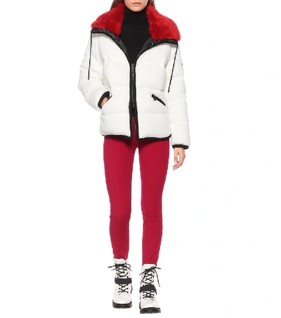 Shop Moncler Faux Fur-trimmed Ski Jacket In White