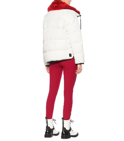 Shop Moncler Faux Fur-trimmed Ski Jacket In White