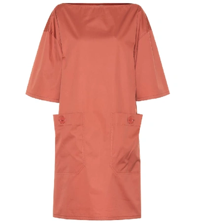 Shop Bottega Veneta Cotton-blend Dress In Red