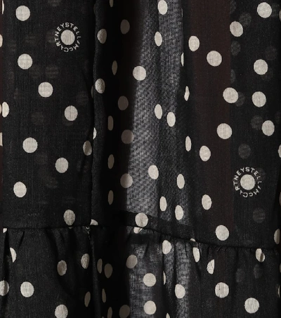 Shop Stella Mccartney Polka-dot Cotton And Silk Maxi Dress In Black