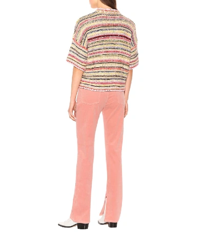 Shop Ganni Mixed Knit Sweater In Multicoloured
