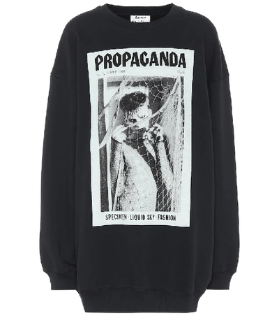 Shop Acne Studios Propaganda Magazine Cotton Sweatshirt In Black