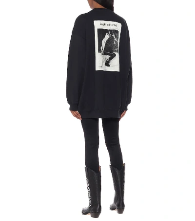 Shop Acne Studios Propaganda Magazine Cotton Sweatshirt In Black
