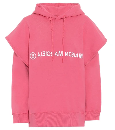 Shop Mm6 Maison Margiela Logo Cotton Hoodie In Pink