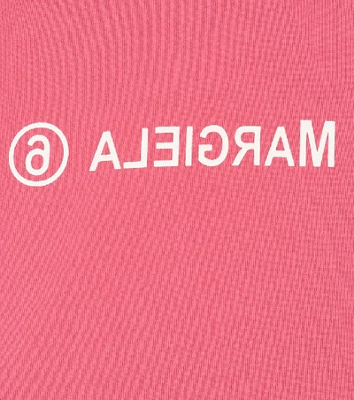 Shop Mm6 Maison Margiela Logo Cotton Hoodie In Pink