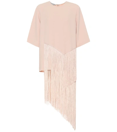 Shop Stella Mccartney Fringed Crêpe Top In Pink