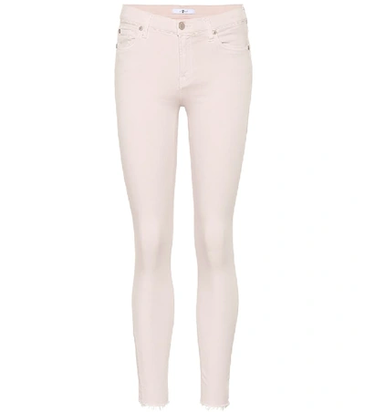 Shop 7 For All Mankind The Skinny Mid-rise Jeans In Pink