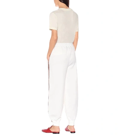 Shop Gucci Cotton-blend Trackpants In White