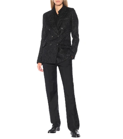 Shop Amiri Tweed Blazer In Black