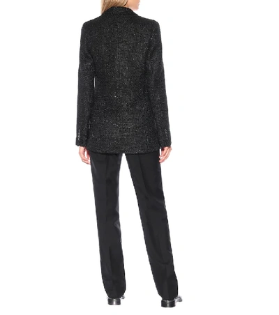 Shop Amiri Tweed Blazer In Black