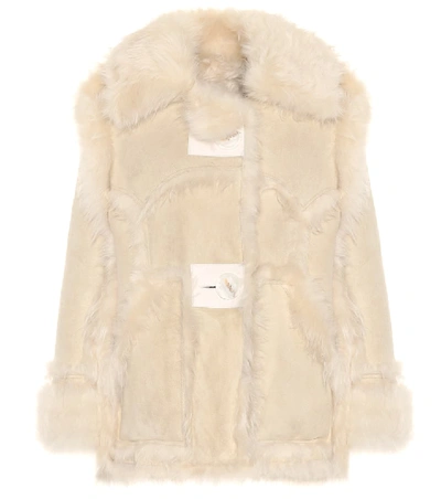 Shop Acne Studios Oversized Shearling Jacket In Neutrals