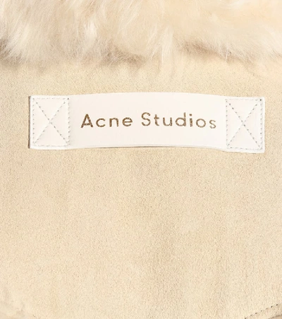 Shop Acne Studios Oversized Shearling Jacket In Neutrals