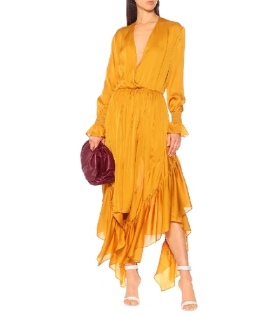 Shop Arje Indira Silk Maxi Dress In Yellow