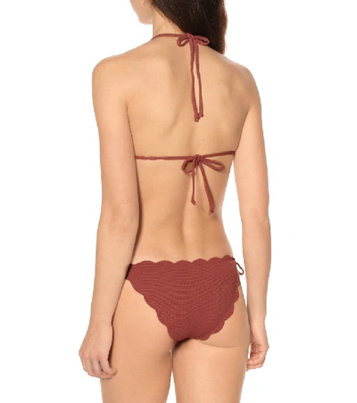 Shop Marysia Scalloped Bikini Bottoms In Brown