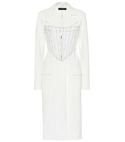 Shop Ellery Visual Pun Corset Stretch Cotton Coat In White