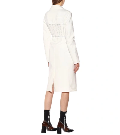 Shop Ellery Visual Pun Corset Stretch Cotton Coat In White