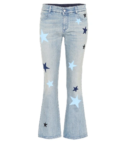 Shop Stella Mccartney Star-printed Flared Jeans In Blue