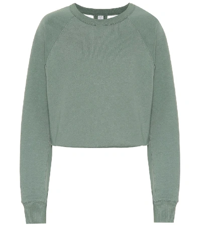 Shop Alo Yoga Transcend Cotton-blend Sweatshirt In Green