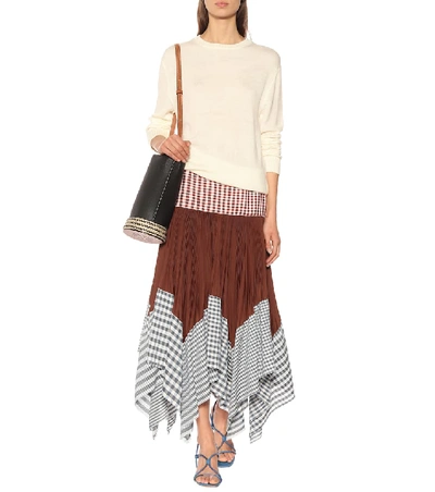 Shop Loewe Patchwork Cotton-blend Midi Skirt In Multicoloured