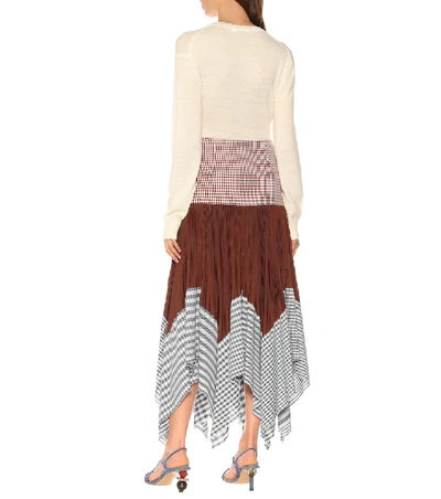 Shop Loewe Patchwork Cotton-blend Midi Skirt In Multicoloured