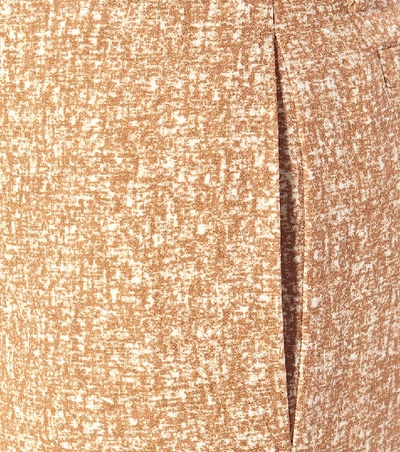 Shop Chloé Printed Flared Crêpe Pants In Brown