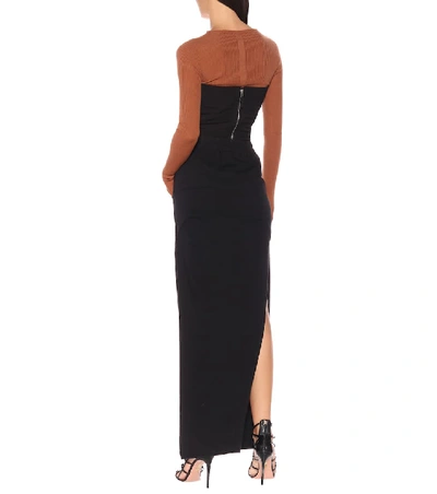 Shop Rick Owens Drawstring Cotton Maxi Skirt In Black