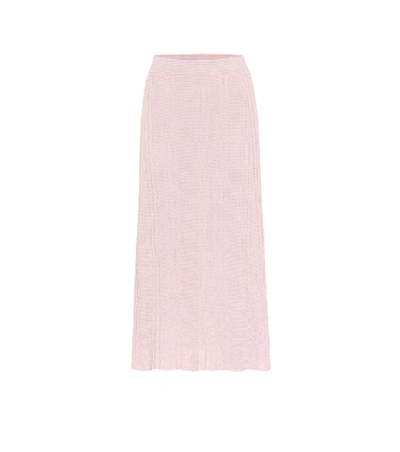 Shop Jil Sander Cotton Midi Skirt In Pink
