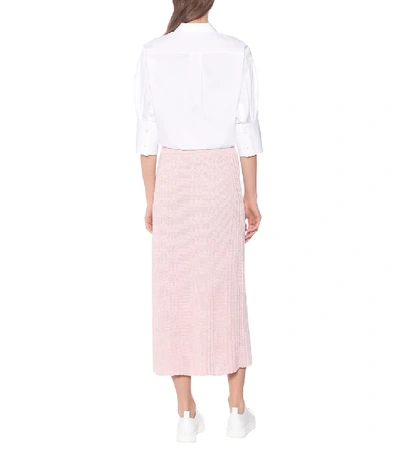 Shop Jil Sander Cotton Midi Skirt In Pink