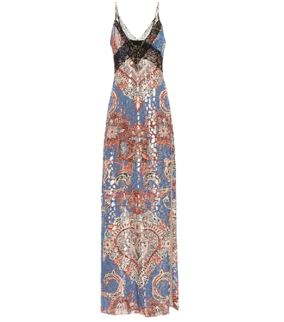 Shop Dundas Fil Coupé Stretch-silk Slip Dress In Multicoloured