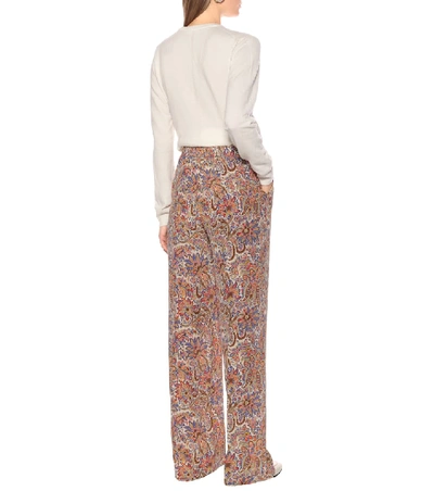 Shop Etro High-rise Wide-leg Silk Pants In Multicoloured