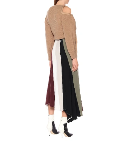 Shop Jw Anderson Asymmetric Midi Skirt In Multicoloured