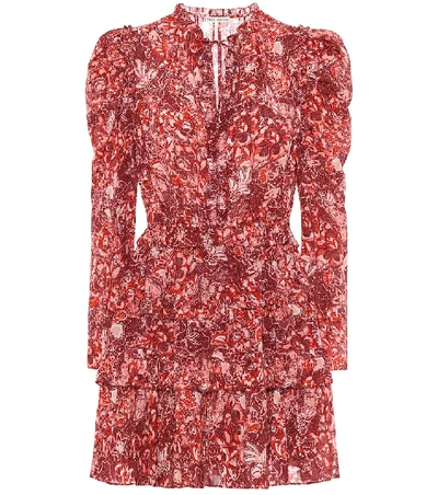 Shop Ulla Johnson Prissa Floral Cotton-blend Dress In Red