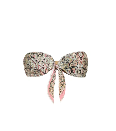 Shop Zimmermann Freja Printed Bikini Top In Multicoloured