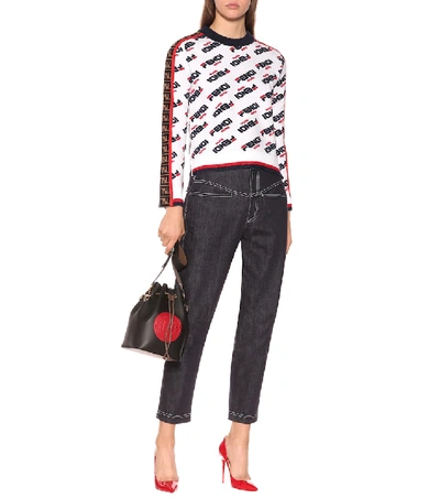 Shop Fendi Mania Sweater In White