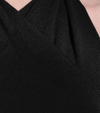 Shop Alaïa Ribbed-knit Halterneck Gown In Black