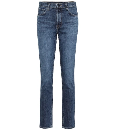 Shop J Brand Ruby High-rise Cropped Skinny Jeans In Blue