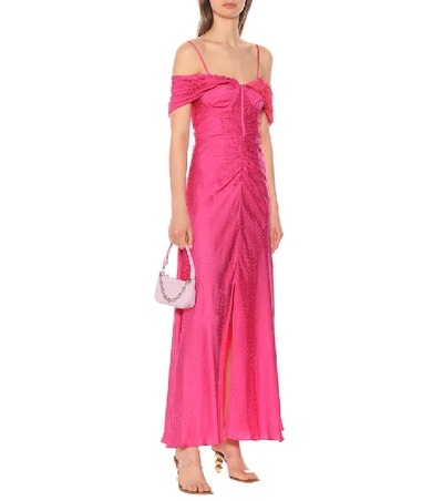 Shop Self-portrait Off-the-shoulder Gown In Pink